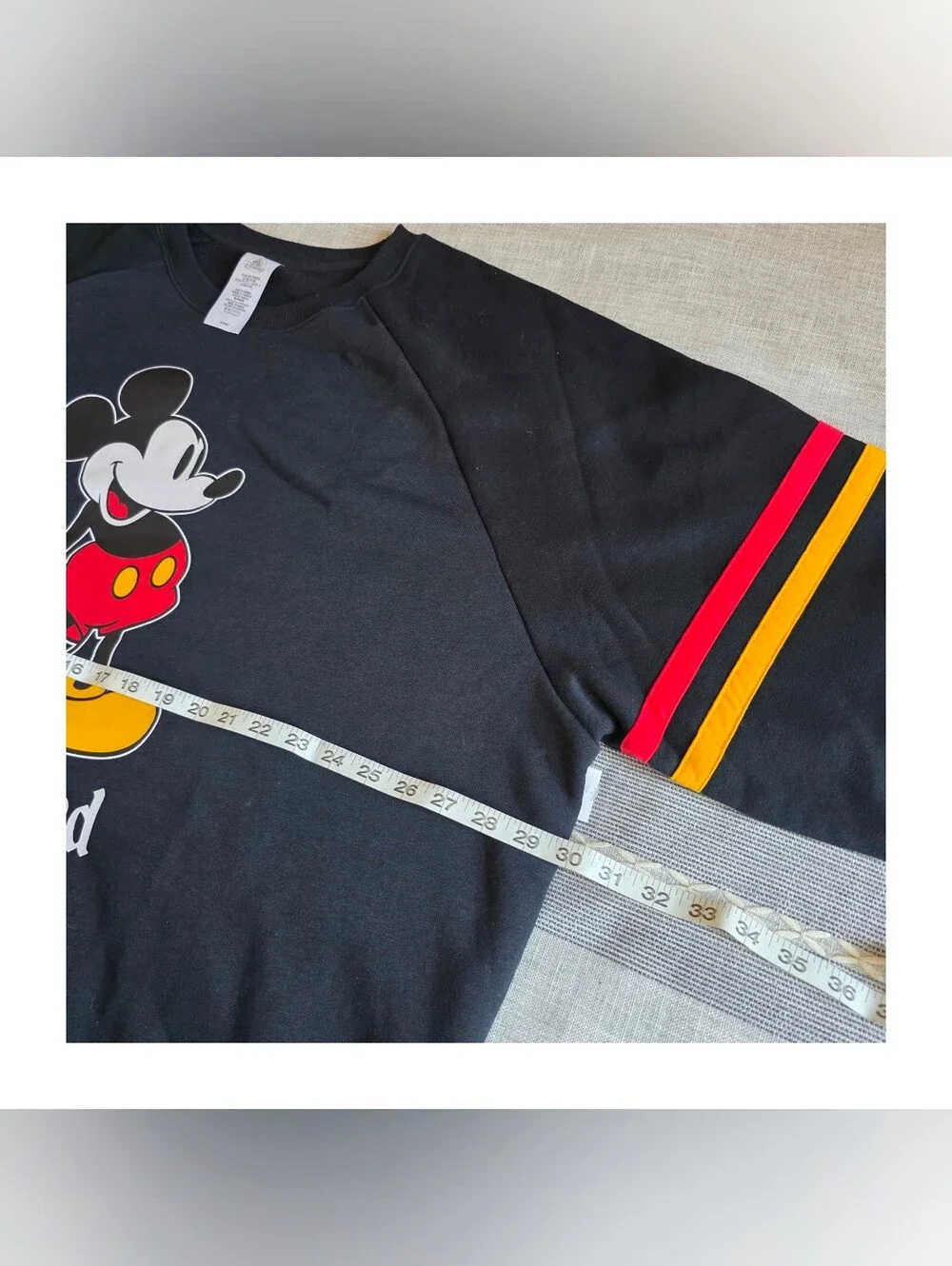 Disney Black Mickey Mouse Sweatshirt with Red, Yellow & Pink Accents | 3XL